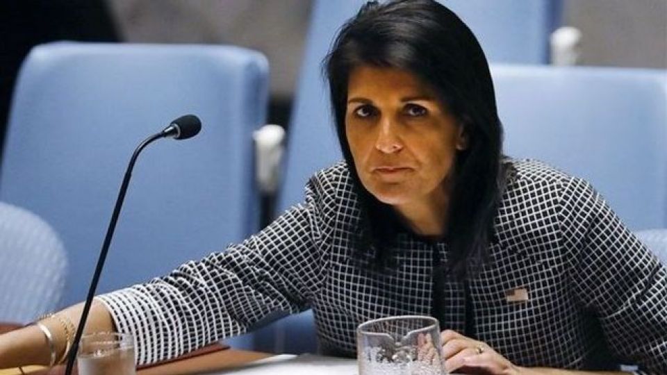 نیکی هیلی: درباره تصمیم مهمی مانند حمله نظامی نمی توان شتابزده عمل کرد/ ترامپ هنوز تصمیمی نگرفته نیکی هیلی: درباره تصمیم مهمی مانند حمله نظامی نمی توان شتابزده عمل کرد/ ترامپ هنوز تصمیمی نگرفته