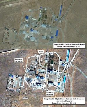تصاویر ماهواره اي سایت ملارد قبل و بعد از انفجار
