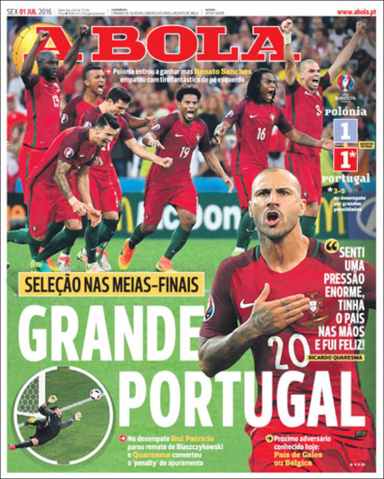 صفحه اول روزنامه های امروز پرتغال