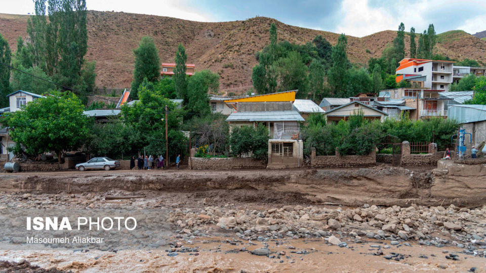 خسارات سیل در روستای ناریان - طالقان