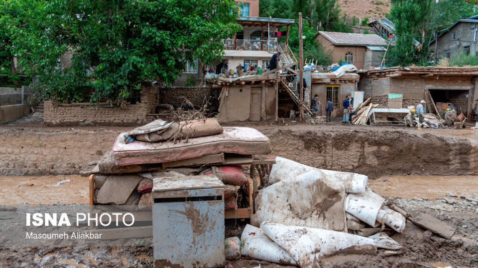 خسارات سیل در روستای ناریان - طالقان