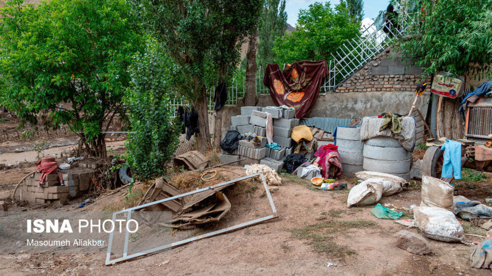 خسارات سیل در روستای ناریان - طالقان