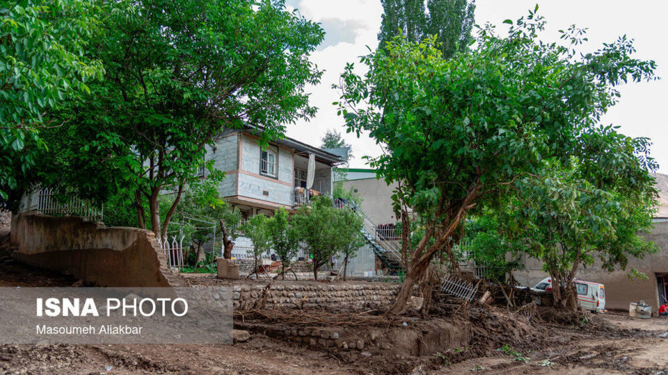 خسارات سیل در روستای ناریان - طالقان