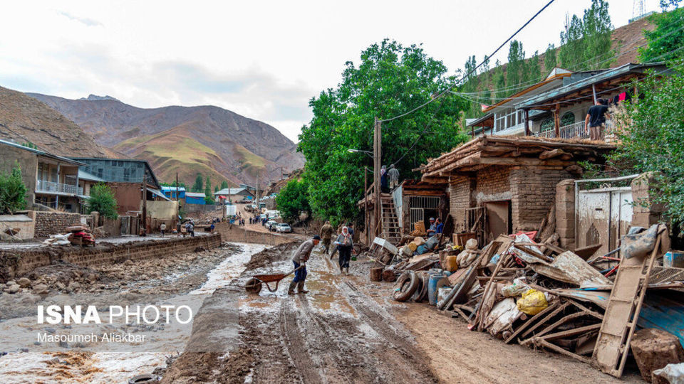 خسارات سیل در روستای ناریان - طالقان