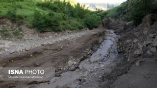 آثار به جا مانده از سیل روستای افیل در شهرستان اهر