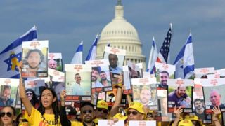 تجمع هزار و ۵۰۰ نفر در اطراف کنگره آمریکا علیه نتانیاهو